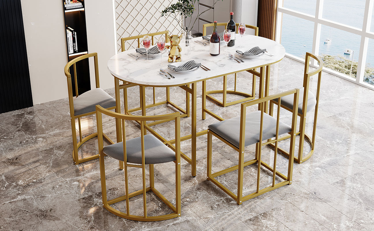 AI62 Decor 6-Seater Modern Dining Table Set
