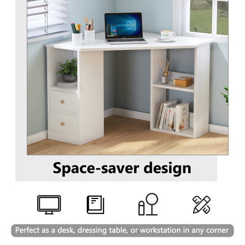 L-Shaped Corner Computer Desk with Storage AI62Decor