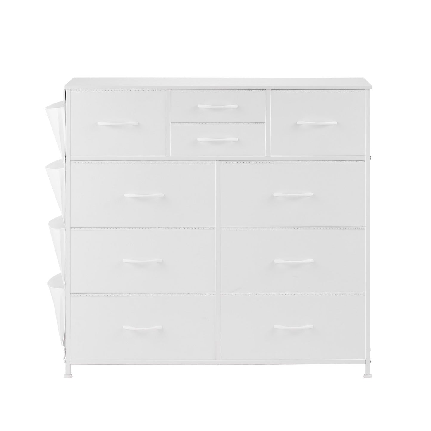 AI62 Decor 10-Drawer Fabric Storage Dresser with Steel Frame, White