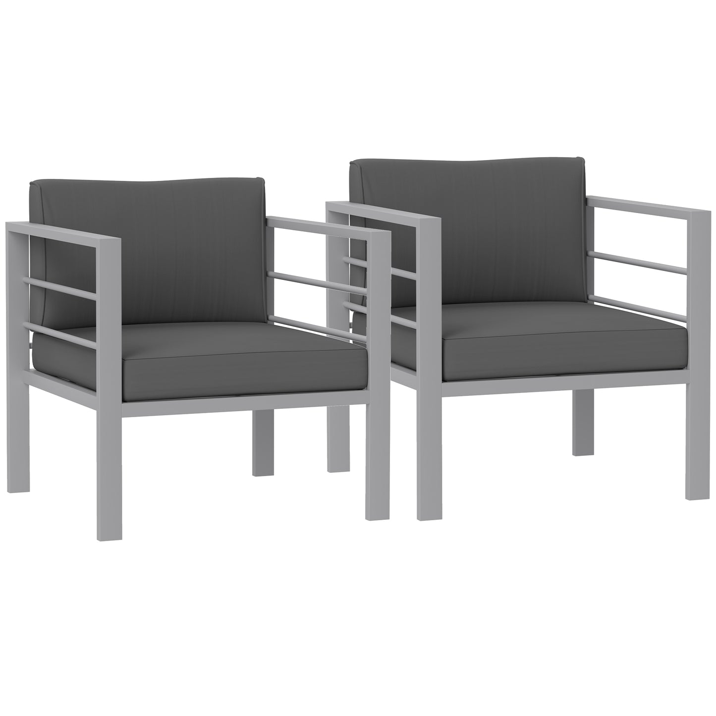 AI62 Decor 2-Piece Outdoor Sofa Set with Removable Cushions