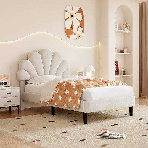 AI62 Decor Upholstered Velvet Platform Bed