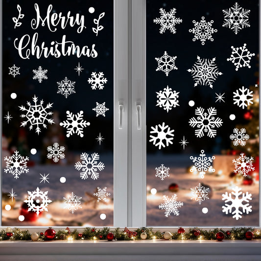 AI62 Decor 157-Piece Christmas Snowflake Window Stickers – Reusable