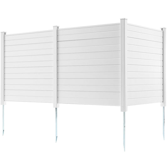 AI62 Decor 3-Panel Outdoor Privacy Screen Fence – 50" x 50" Vinyl Enclosure For A/C Units & Trash Cans