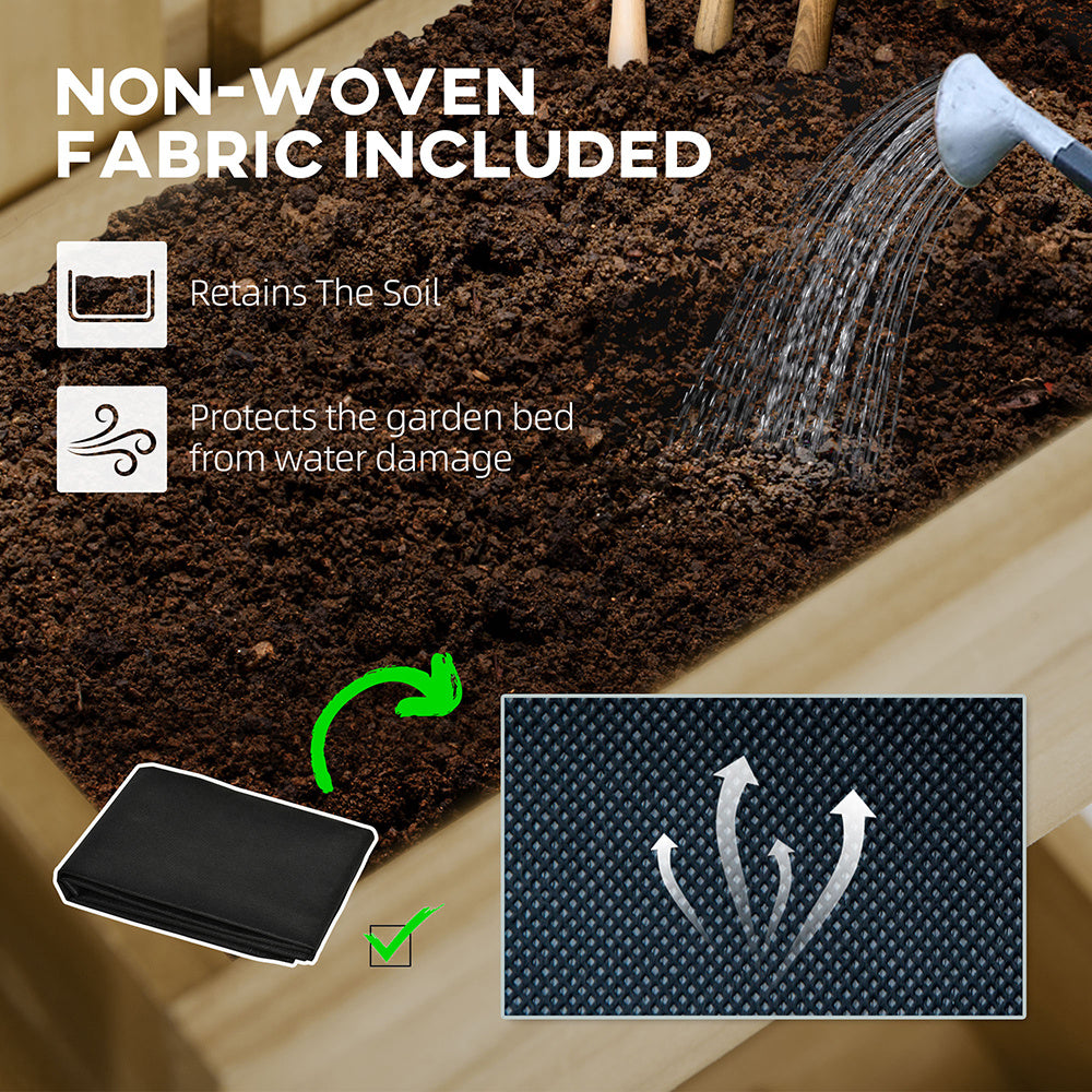 5-Box Wooden Raised Garden Bed Trellis with Drainage AI62Decor