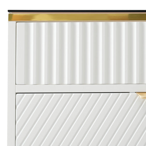 AI62 Decor Sideboard Cabinet with 6 Drawers & Amber Glass