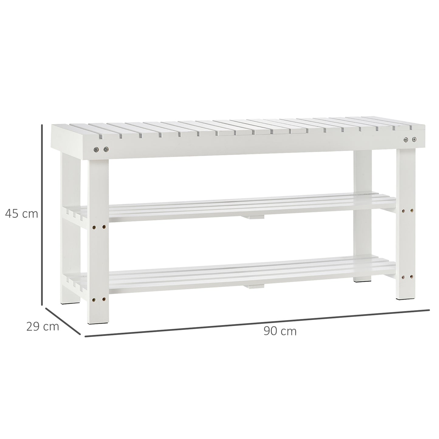 AI62 Decor Shoe Rack with Hidden Compartment – White, 3-Tier